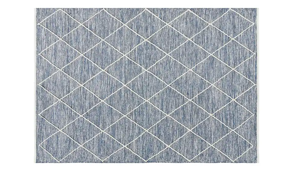 Naturteppich handgewebt Blau 140x200 cm