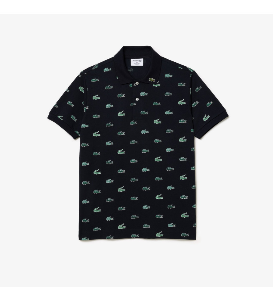 Lacoste Polo Original L.12.12 corte clássico com diversos crocodilos azul-marinho