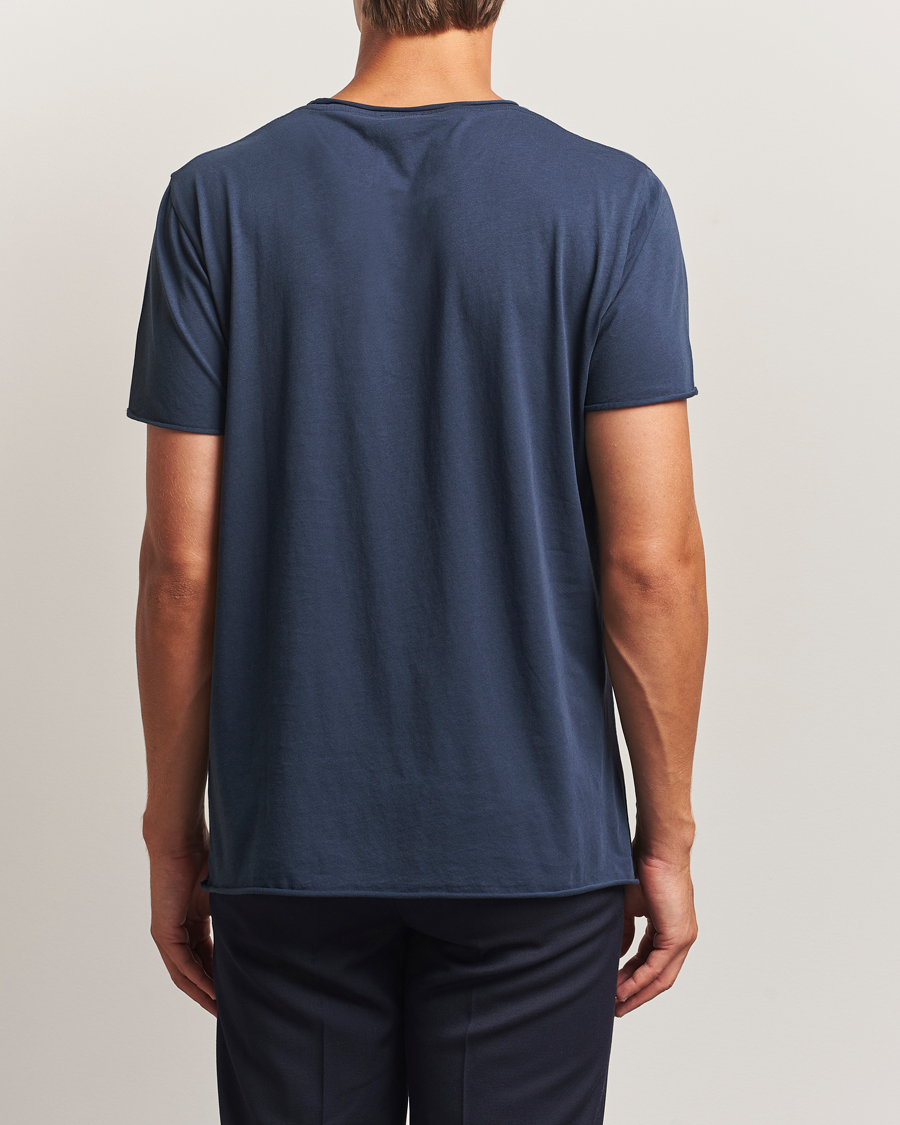 Filippa K Roll Neck Crew Neck T-Shirt Dusk Blue
