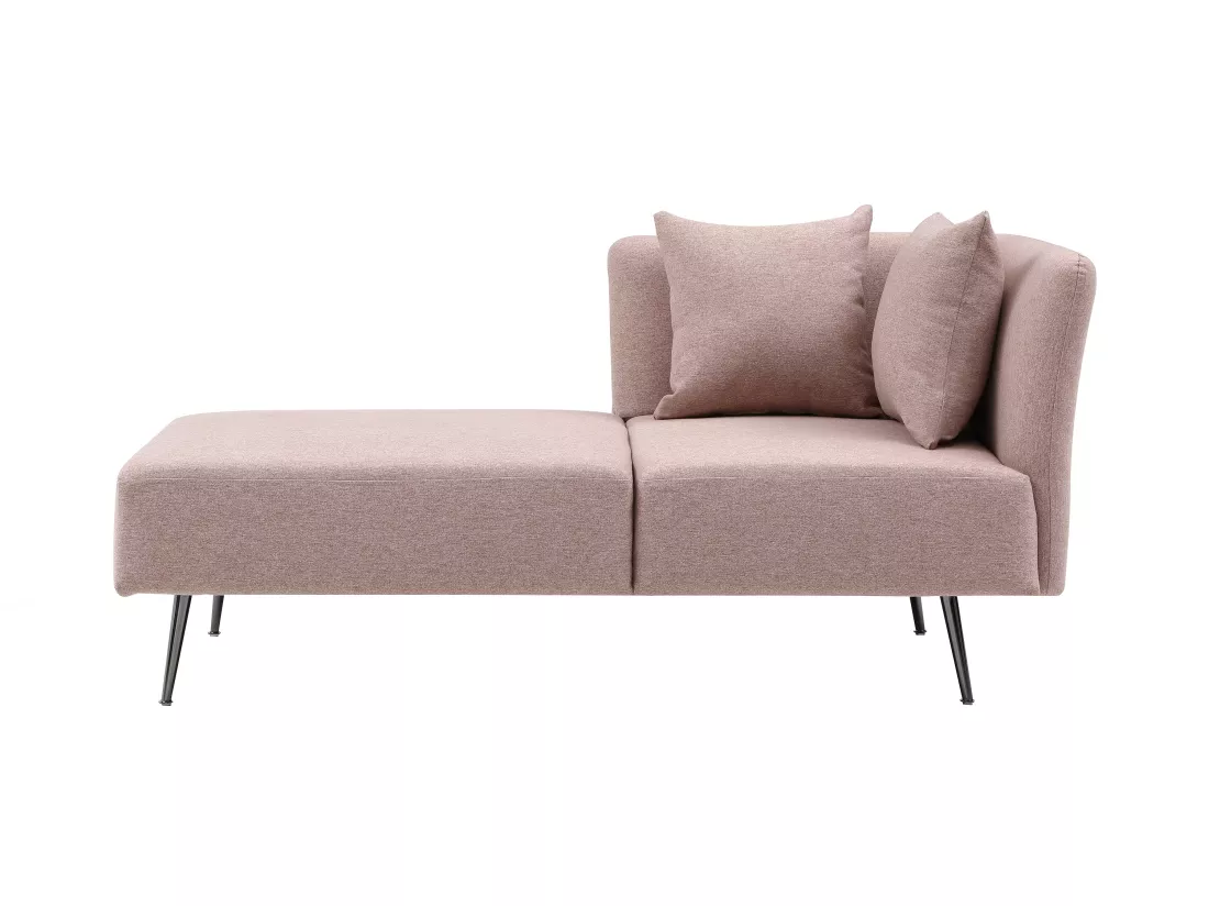 Méridienne gauche en tissu rose NAPASA