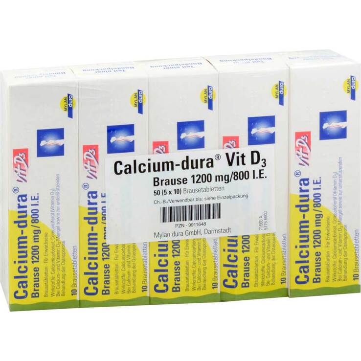 Calcium Dura Vit D3 Brause 1200 mg / 800 I.E., 50 St