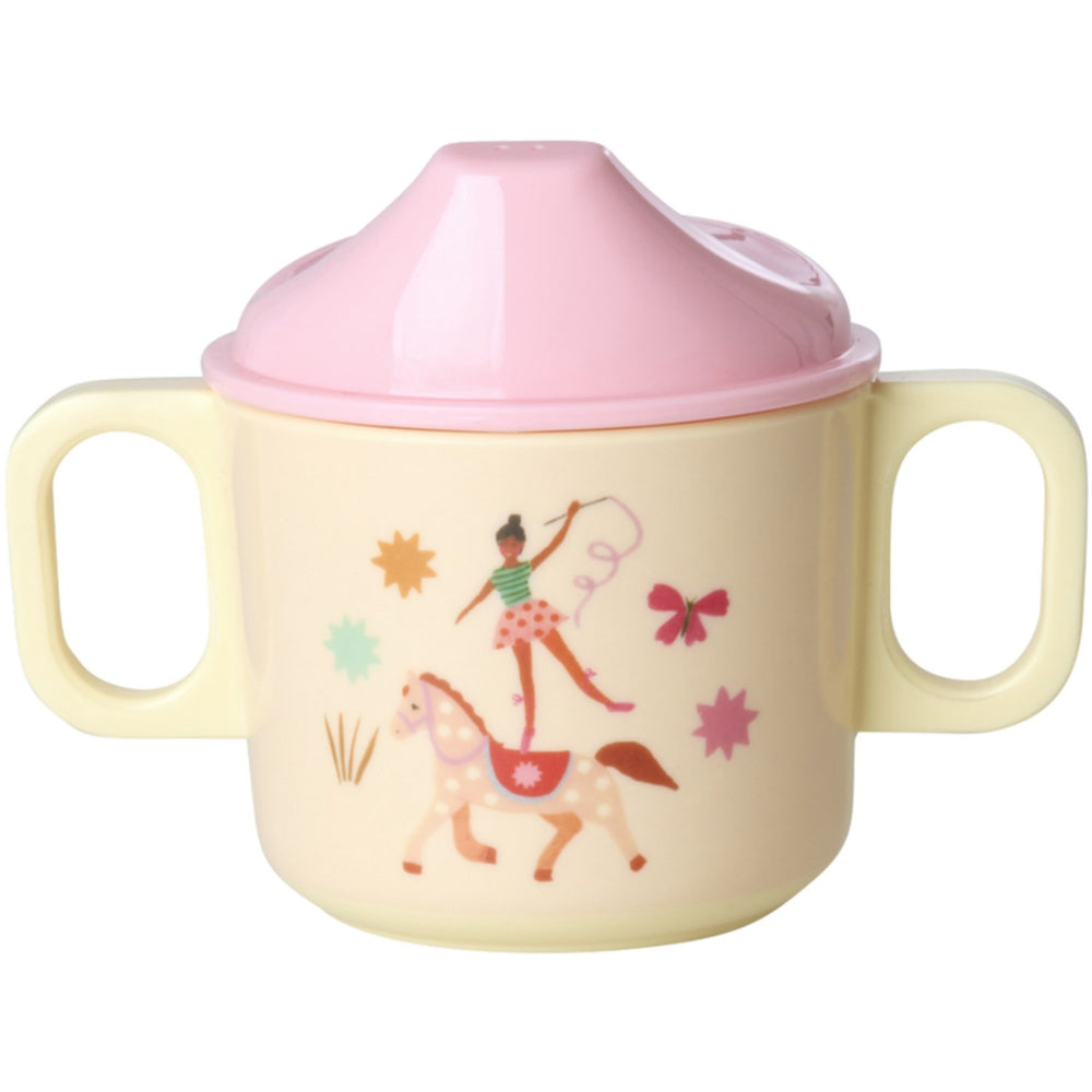 Køb Rice Fun Fair Print Pink Melamine 2 Håndtag Tudekop