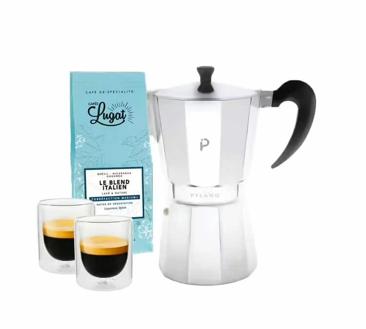 Cafetière italienne - Duna - 9 tasses / 45 cl + offre cadeau - PYLANO
