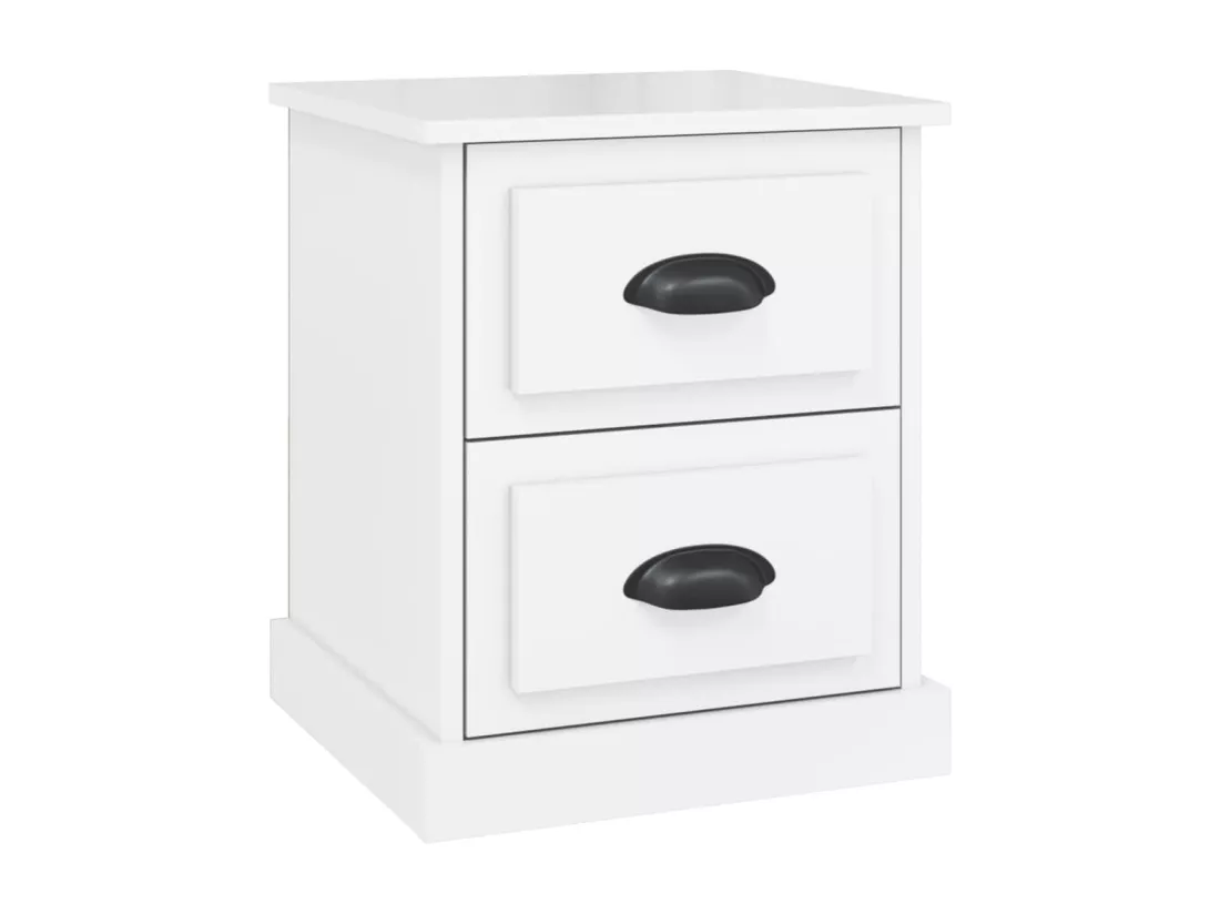 Table de chevet blanc brillant 39x39x47,5 cm Bois d’ingénierie