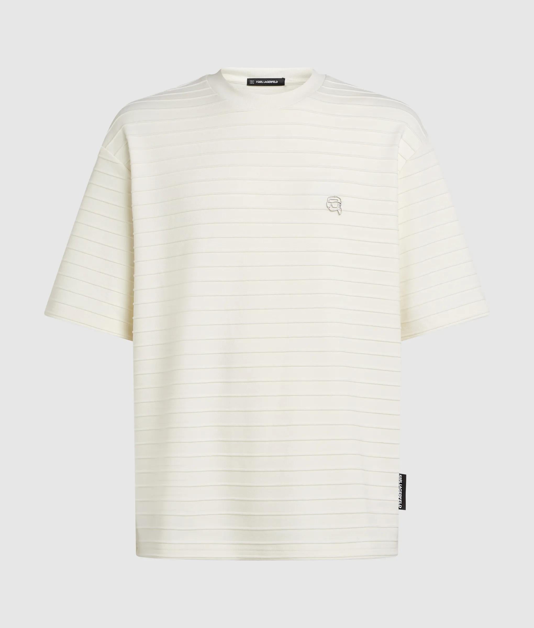 Ikon gestreept t-shirt met textuur