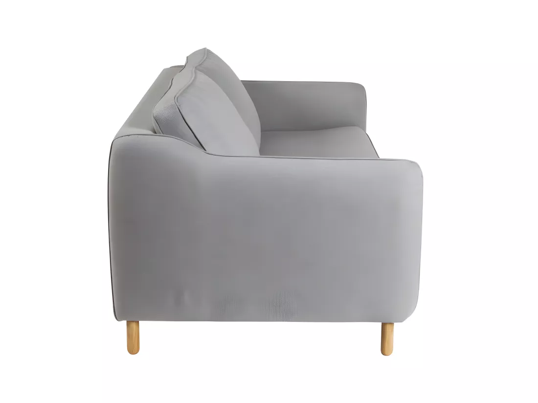 Vornay - Canapé convertible express 3 places en tissu - Gris clair