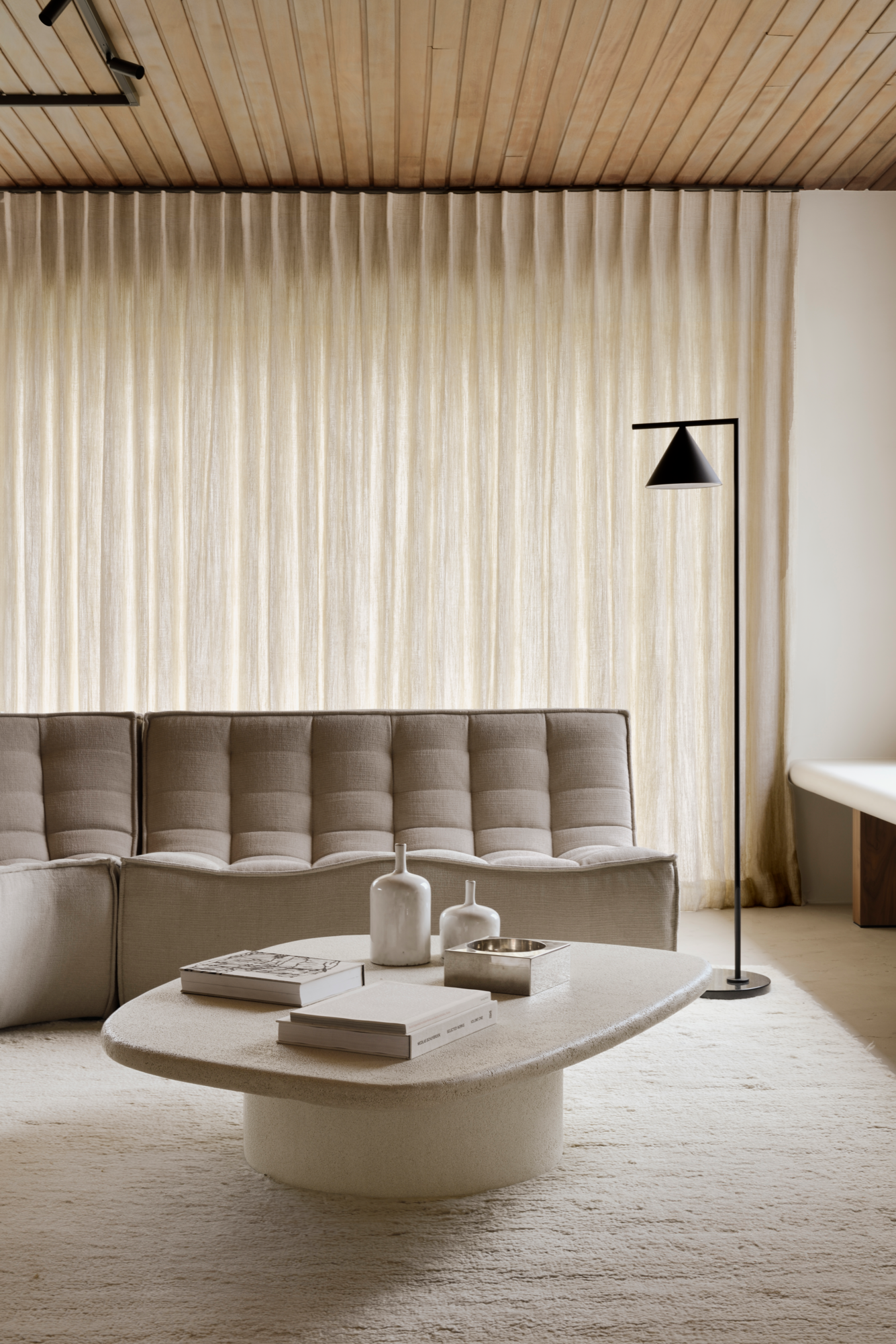 Sofa N701 90° vierkant hoekelement - eco stof ecru