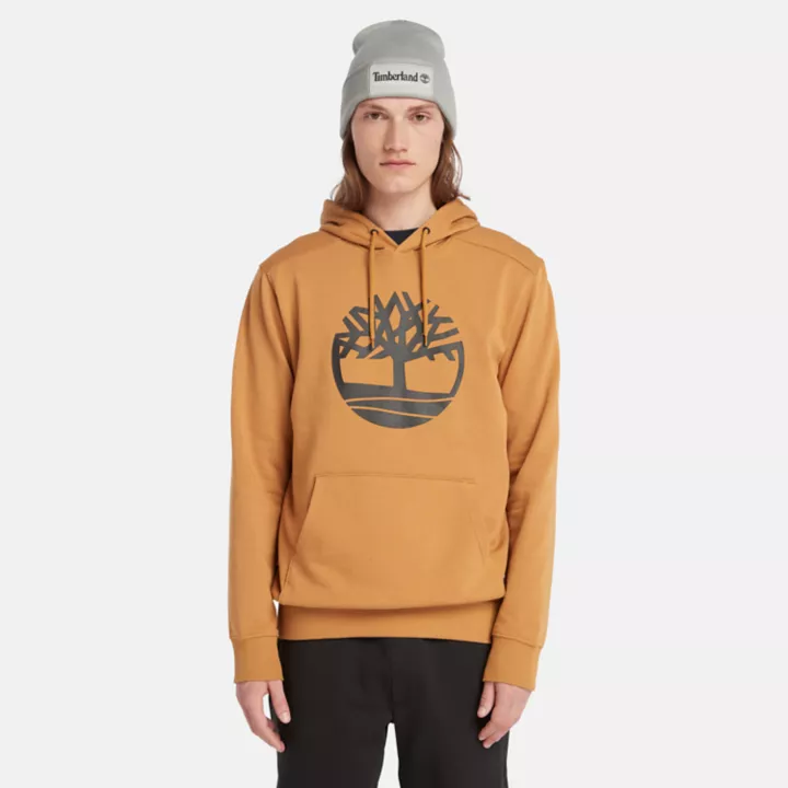 Sweat à capuche à logo arbre Timberland pour homme en jaune foncé