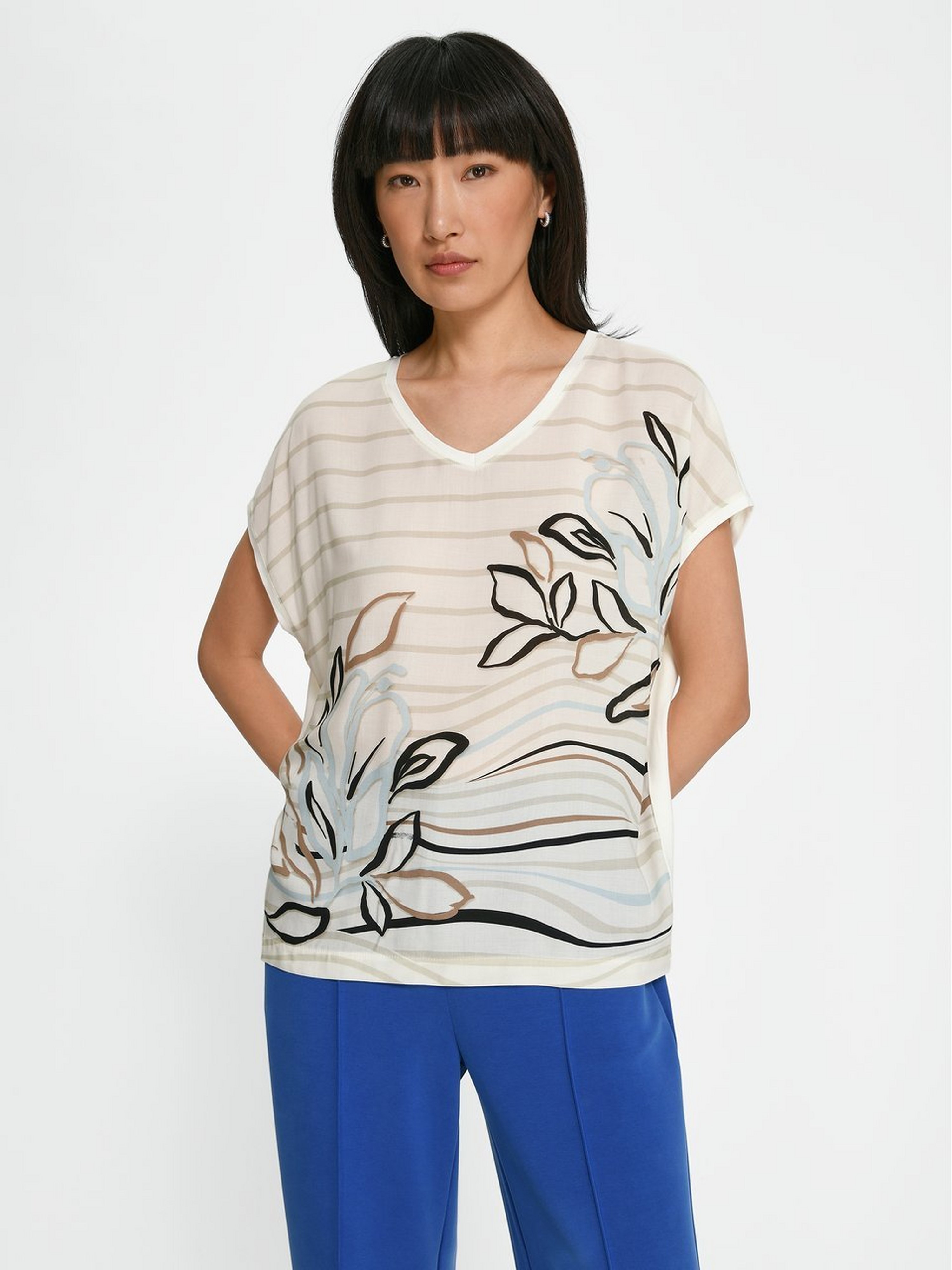 V-Shirt mit 1/2-Kimono-Arm