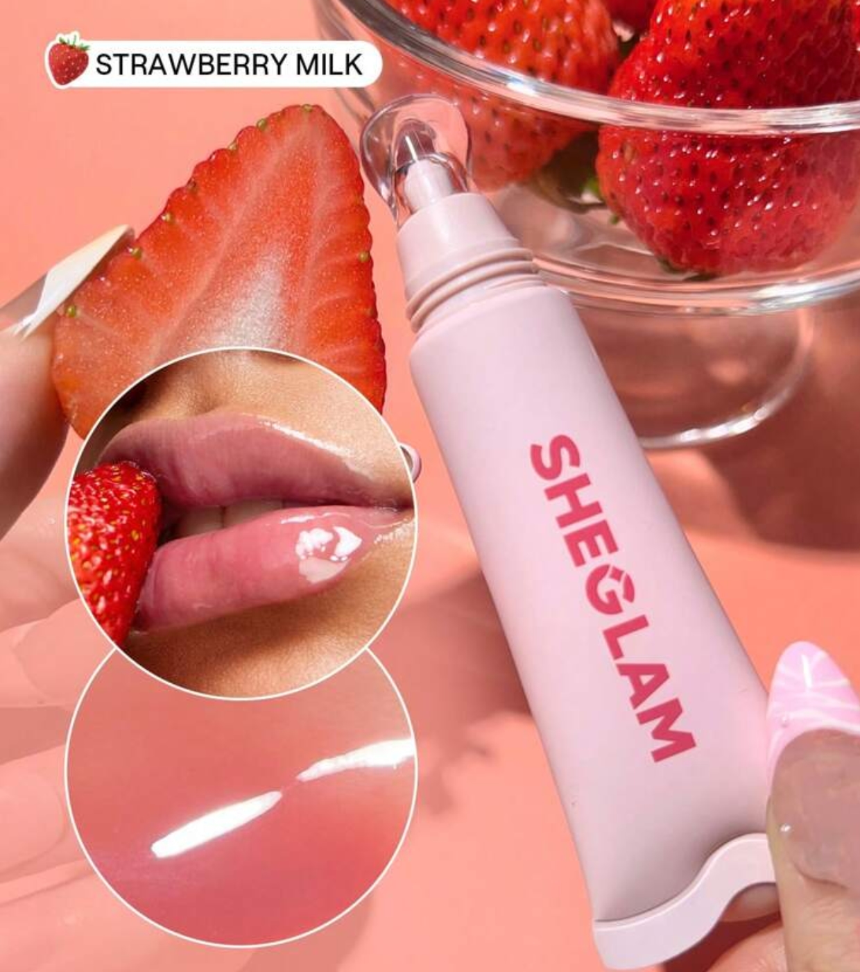 SHEGLAM - Bálsamo Labial Hidratante Crystal Glaze - Strawberry Milk