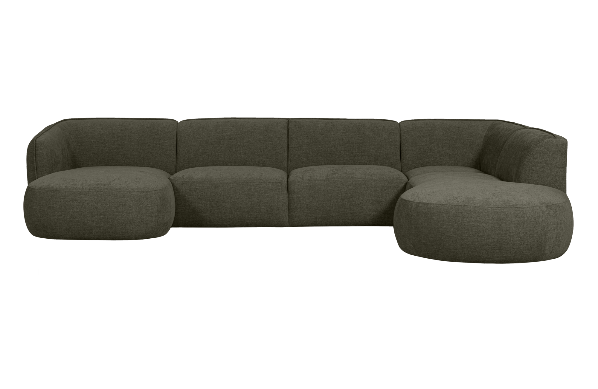 WOOOD Exclusive u-vorm bank Polly rechts Polly bank u-vorm rechts - Warm Groen