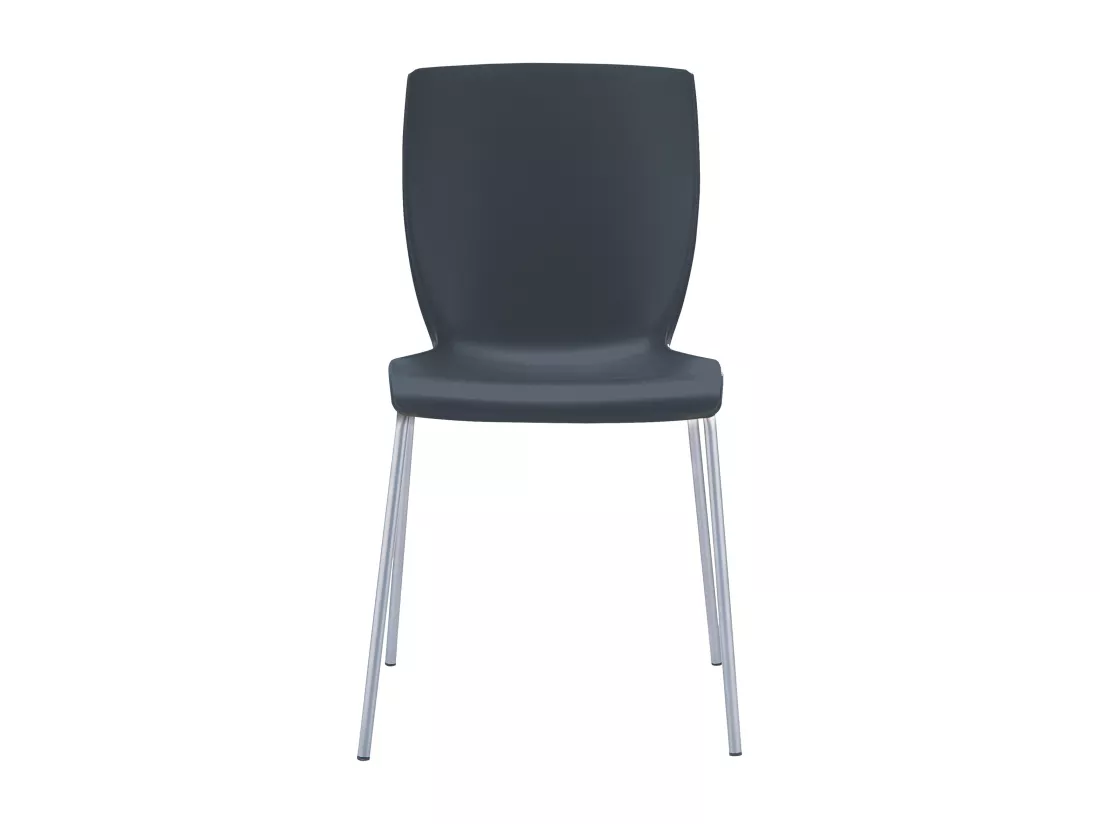 Chaise de conférence - Plastique & Aluminium - Noir - Mio