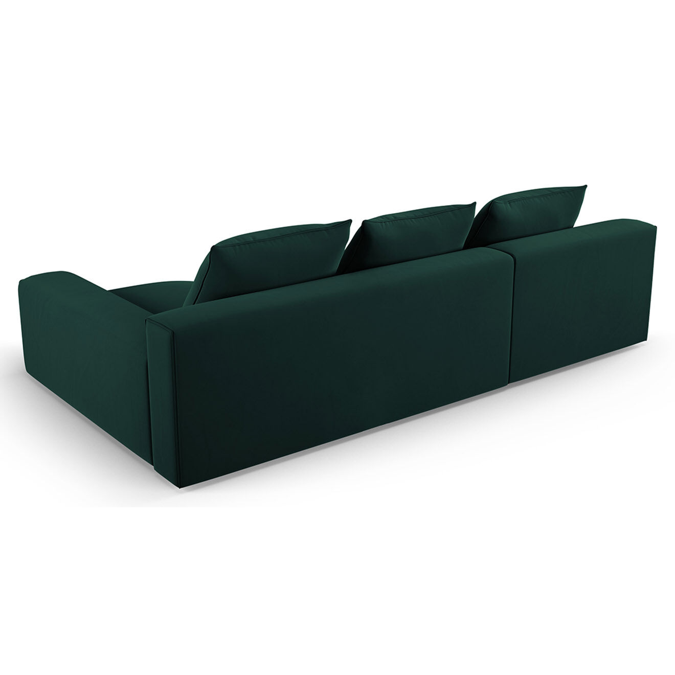 Mazzini Sofas Canapé d'angle Droit Velours Ivy 4 Places vert foncé - 280x137x89 cm