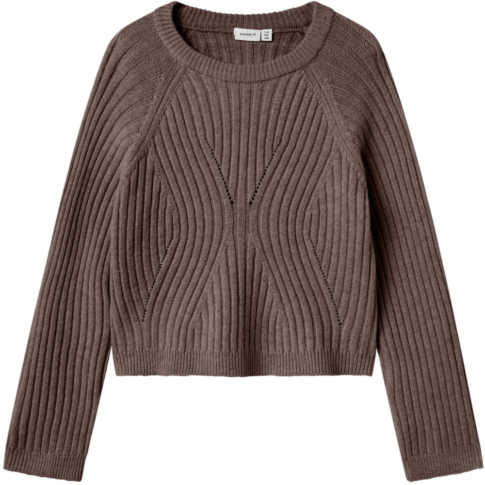 Køb Name It Coffee Quartz Nkfrikine Ls Kort Strik Pullover P