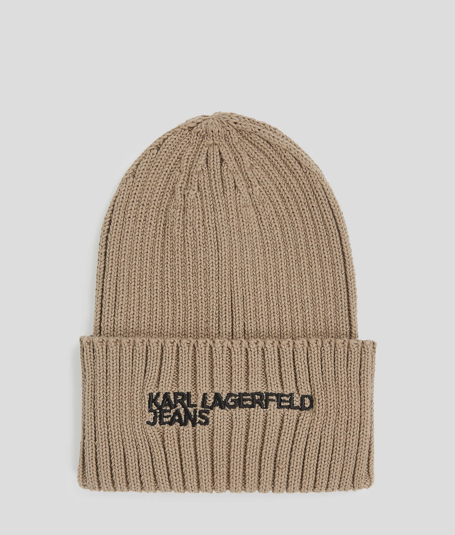 BONNET CÔTELÉ À LOGO KLJ - Taupe du désert