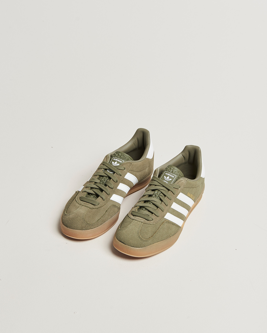 adidas Originals Gazelle Indoor Sneaker Olive/White
