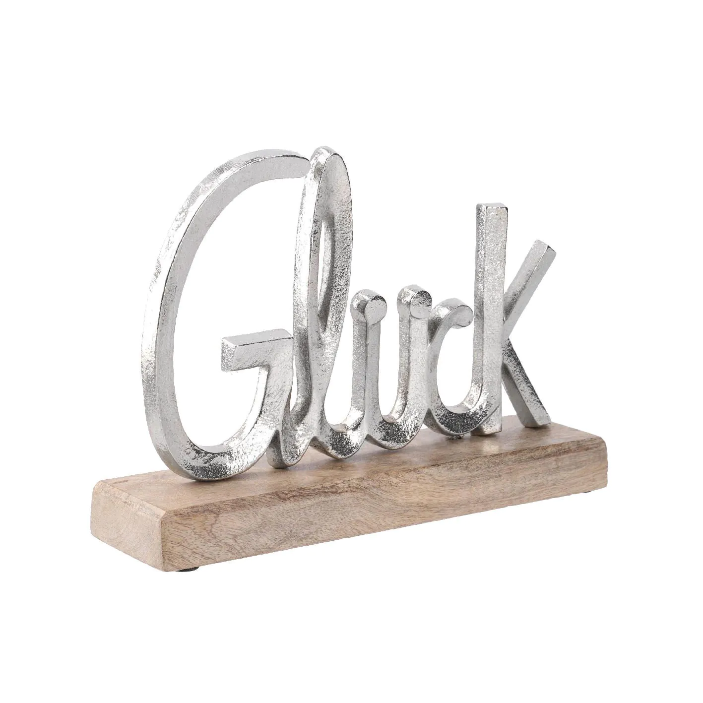 Deko-Buchstaben Glück, silbermatt
