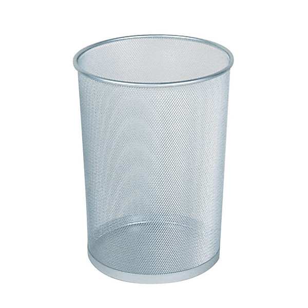 Corbeille métal ajourée ronde silver 19 L