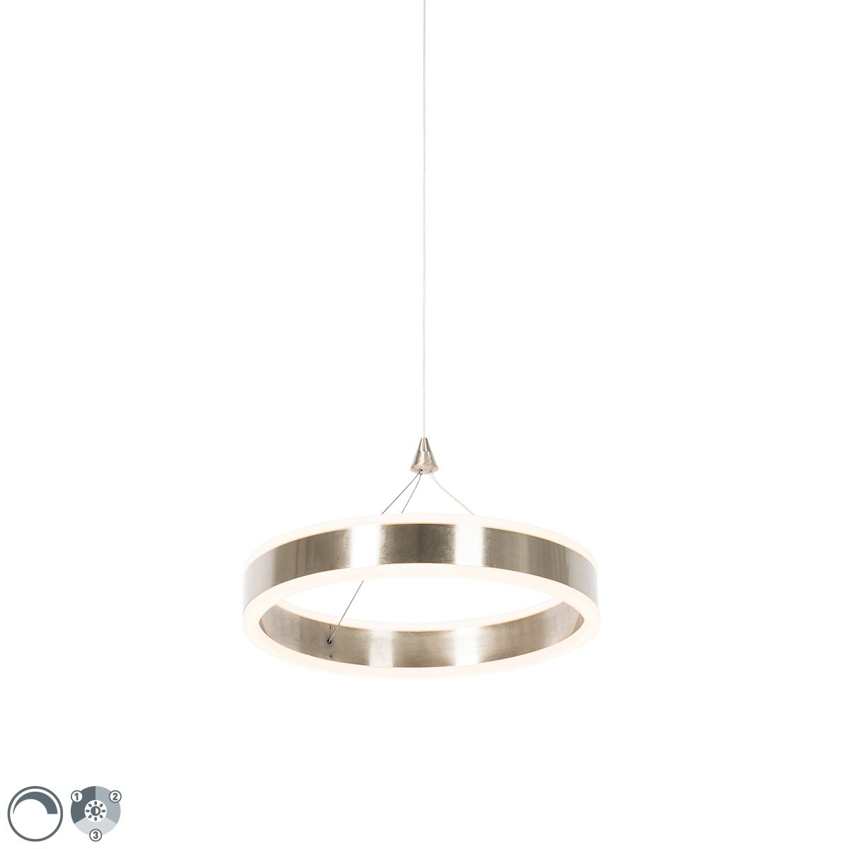 Hanglamp staal 30 cm incl. LED 3-staps dimbaar - Lyani