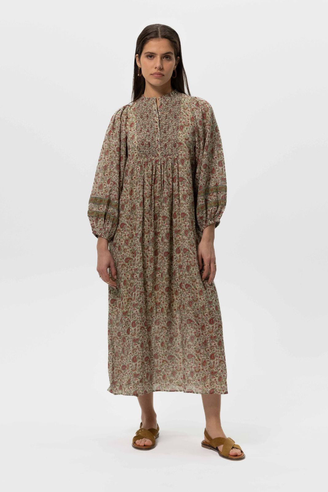 Groene maxi jurk met paisley print