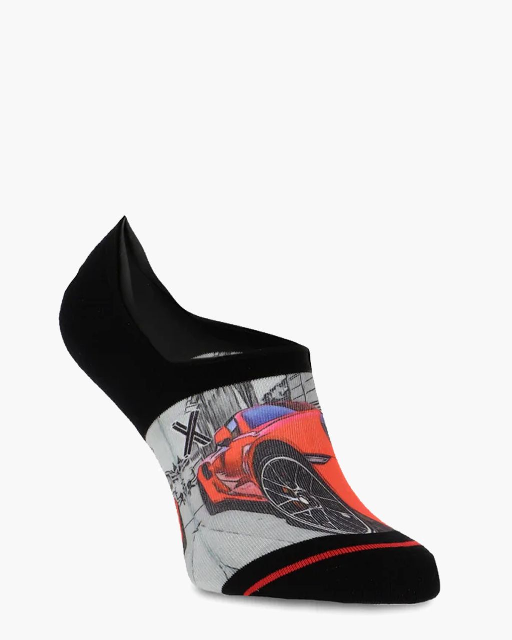 Xpooos Red Sportscar 62054 Heren Sneakersokken
