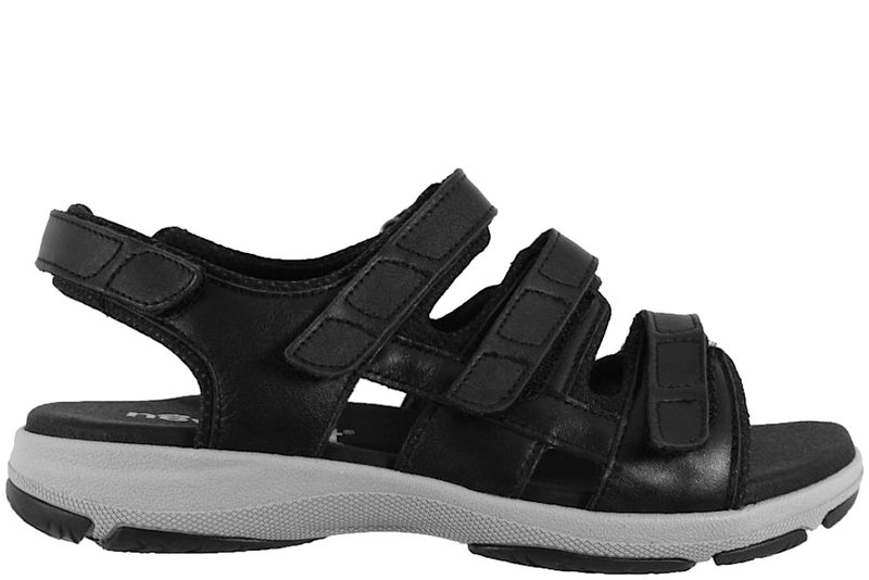 NEW FEET SANDAL I SORT GLAT SKIND
