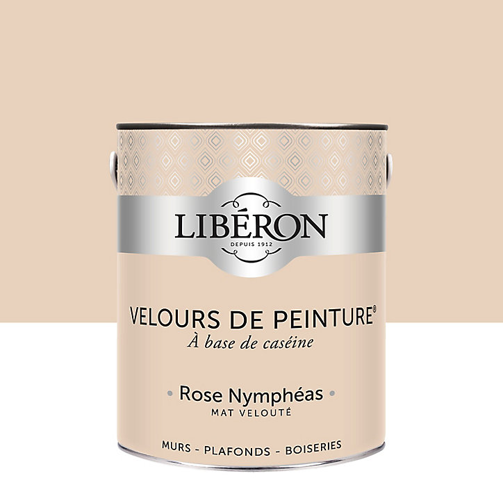 Peinture murs, plafonds et boiseries Velours de peinture rose nympheas Libéron 2,5L
