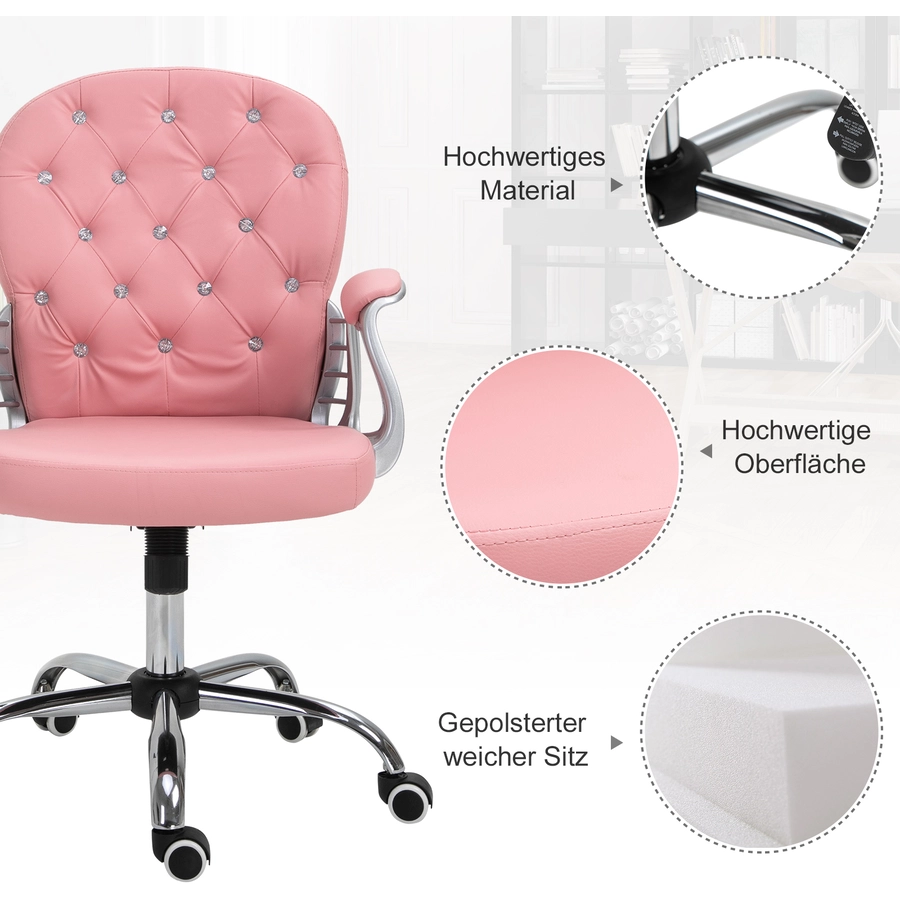 Vinsetto Drehstuhl im eleganten Design rosa
