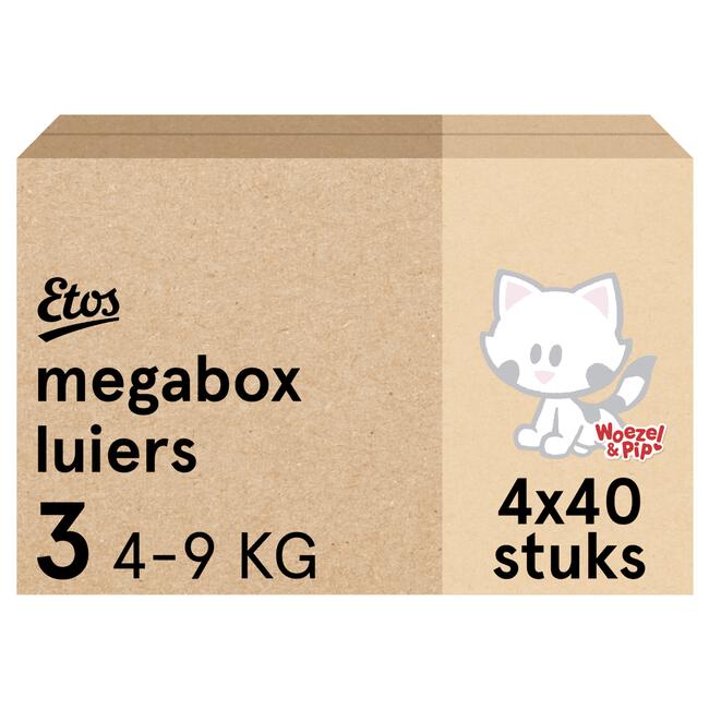 Etos Woezel & Pip Luiers Midi Maat 3 4-9 kg Megabox 4x40 stuks
