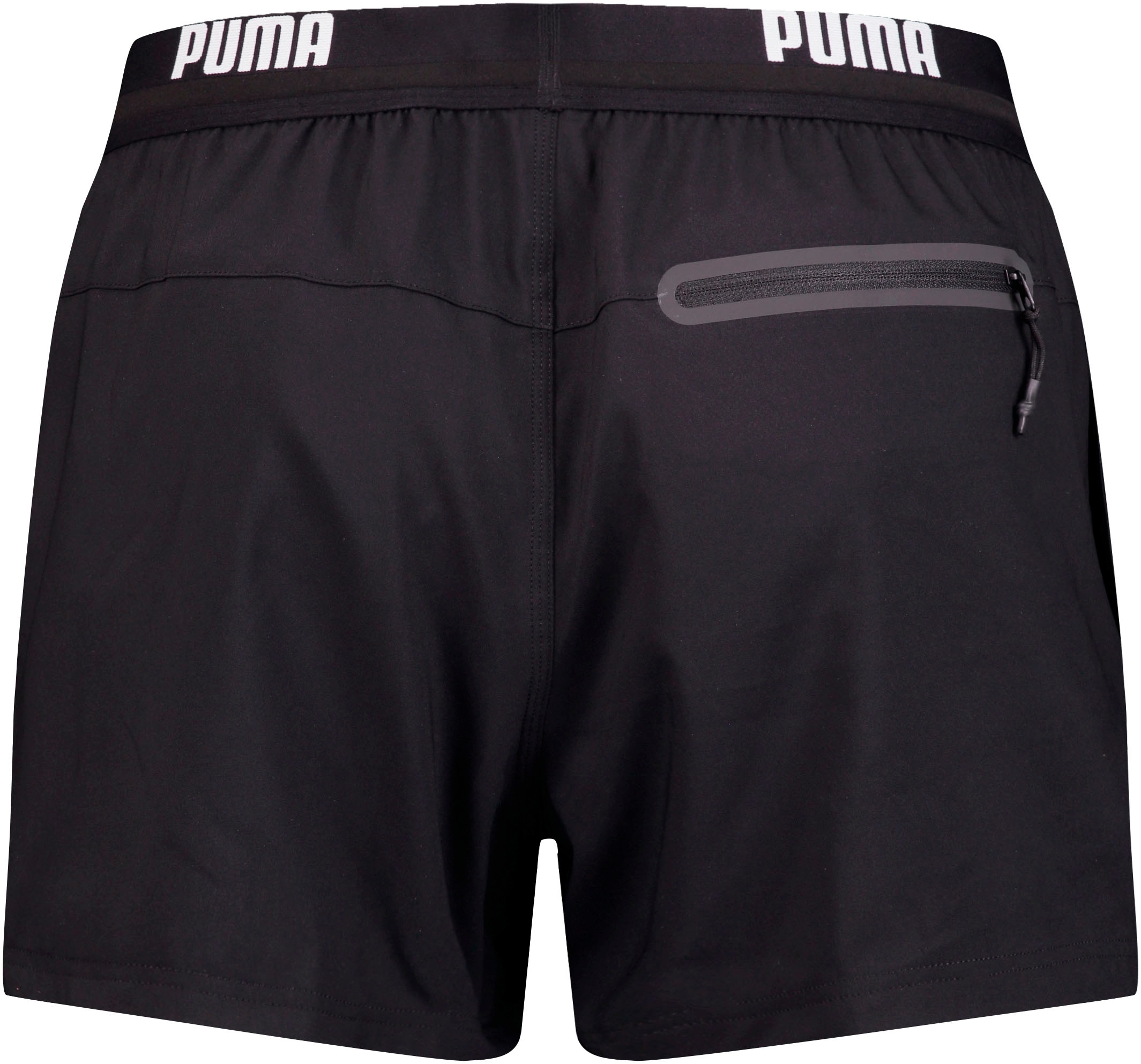 PUMA Badeshorts »PUMA SWIM MEN LOGO SHORT SHORTS 1P«, Seitentaschen, Gesässtasche mit Reissverschluss, Kordelzug