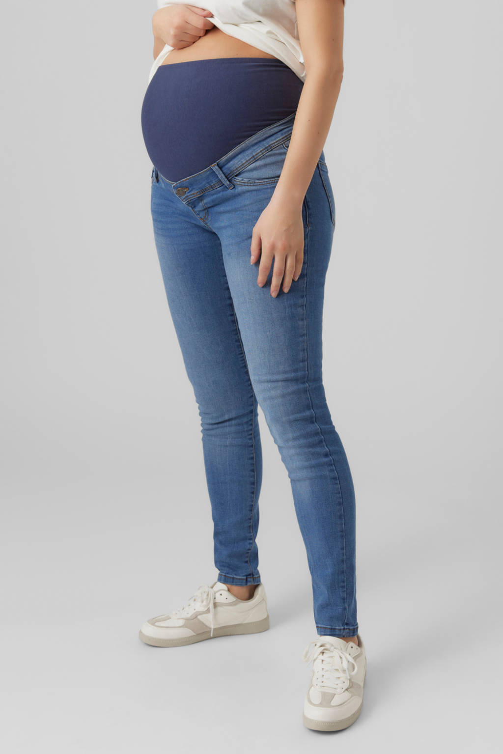 MAMALICIOUS slim fit zwangerschapsjeans MLMILA medium blue denim