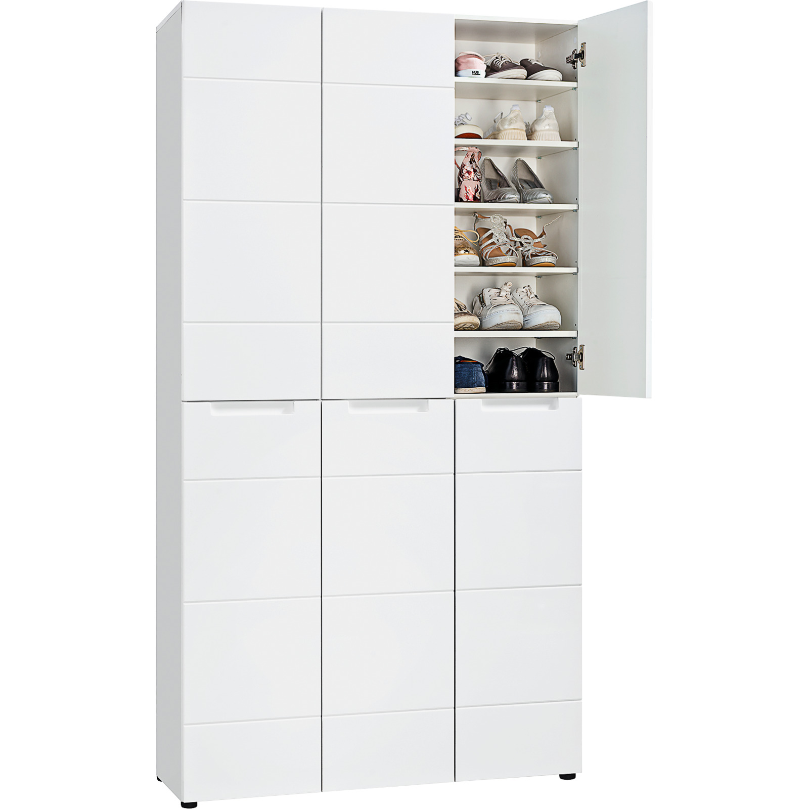 Schuhschrank Mailand Dekor weiss 101 x 194 x 35 cm