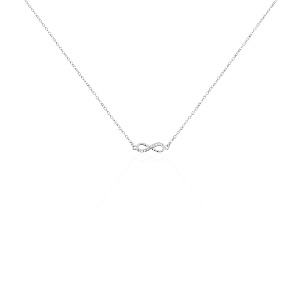 Collier Immortelle Argent Blanc Oxyde De Zirconium