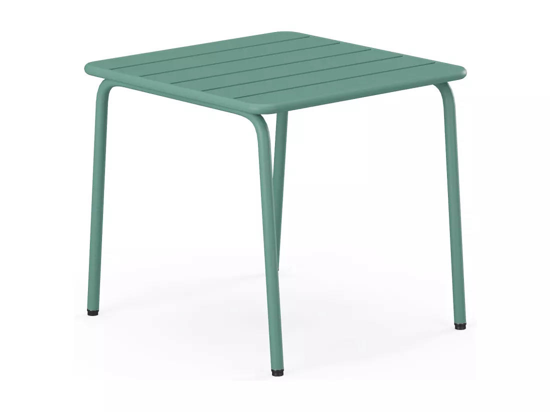 Table d'appoint de jardin en métal carrée - Vert amande - MIRMANDE de MYLIA