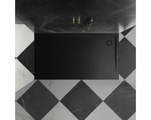 KALDEWEI SUPERPLAN 1833-1 douchebak, 90 x 75 x 2,5 cm, mat zwart, 383300010676