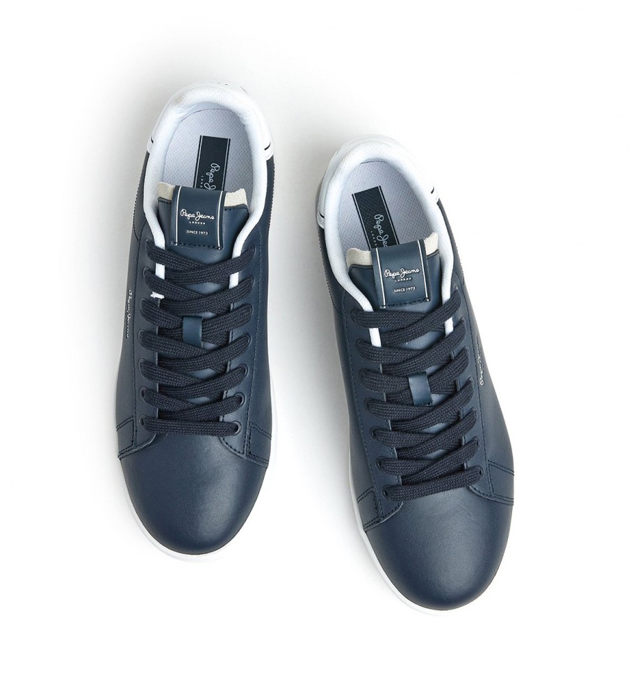 Tênis Pepe Jeans Player Basic M em couro azul marinho