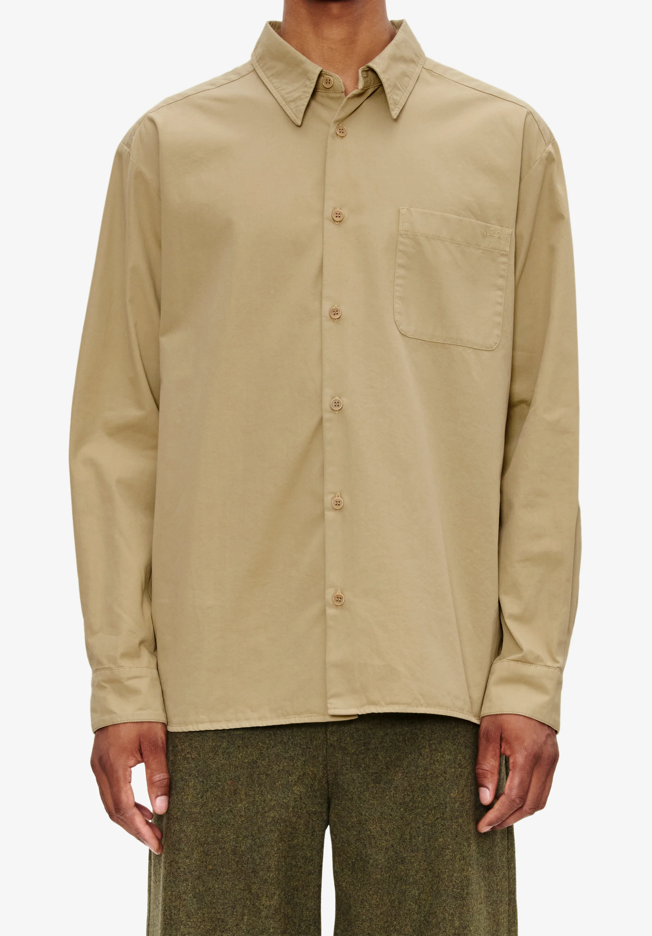 chemise malo logo - Beige