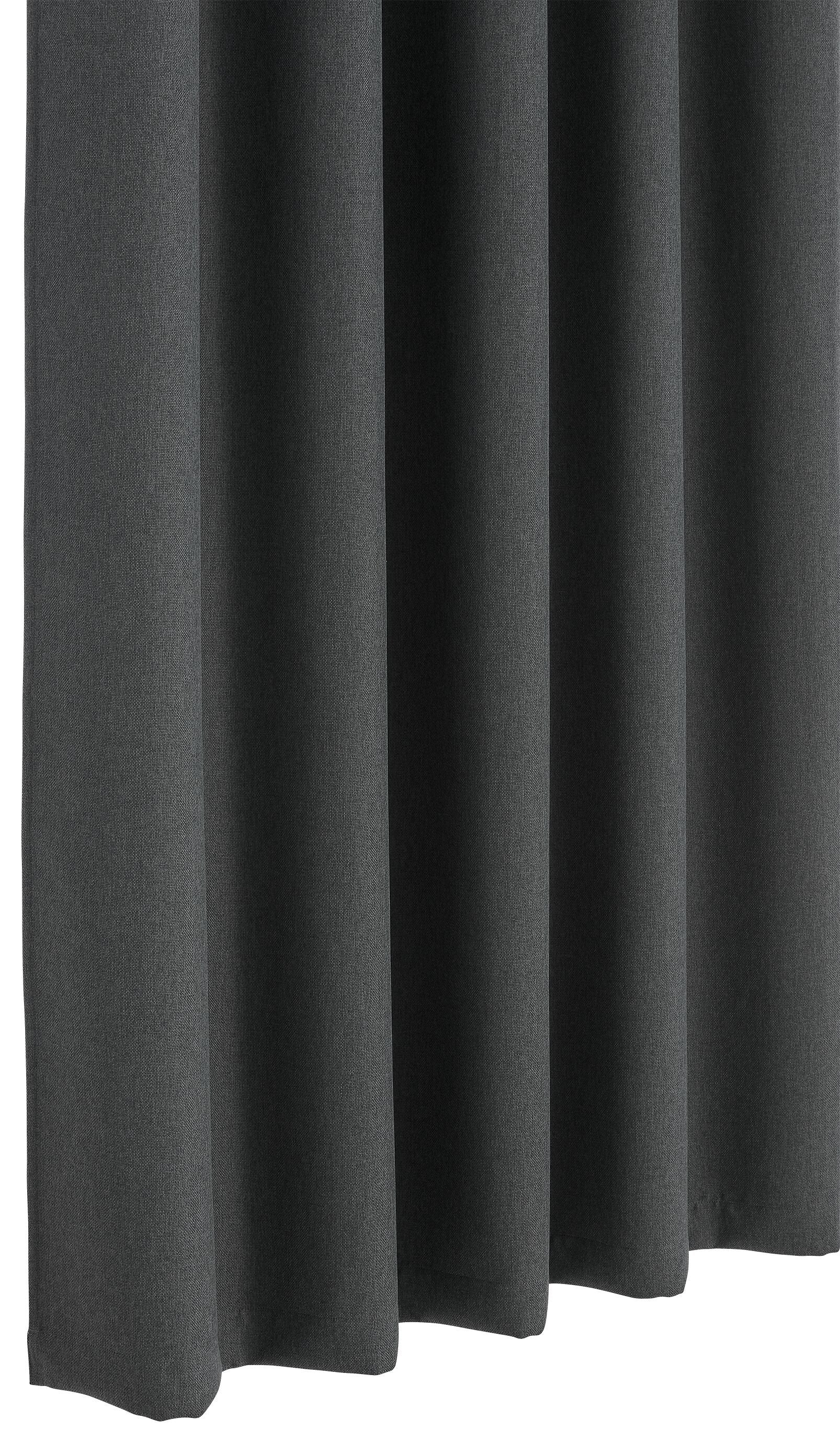 EMILIO Fertigvorhang lichtdicht - Dunkelgrau / B: 150.0 cm x H: 260.0 cm