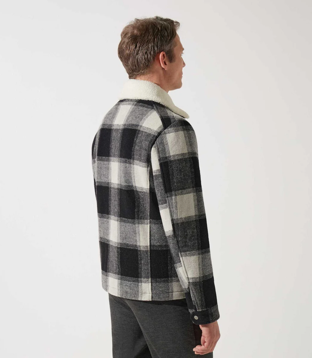 Blouson matelasse en carreaux noir et blanc MAUSTINO