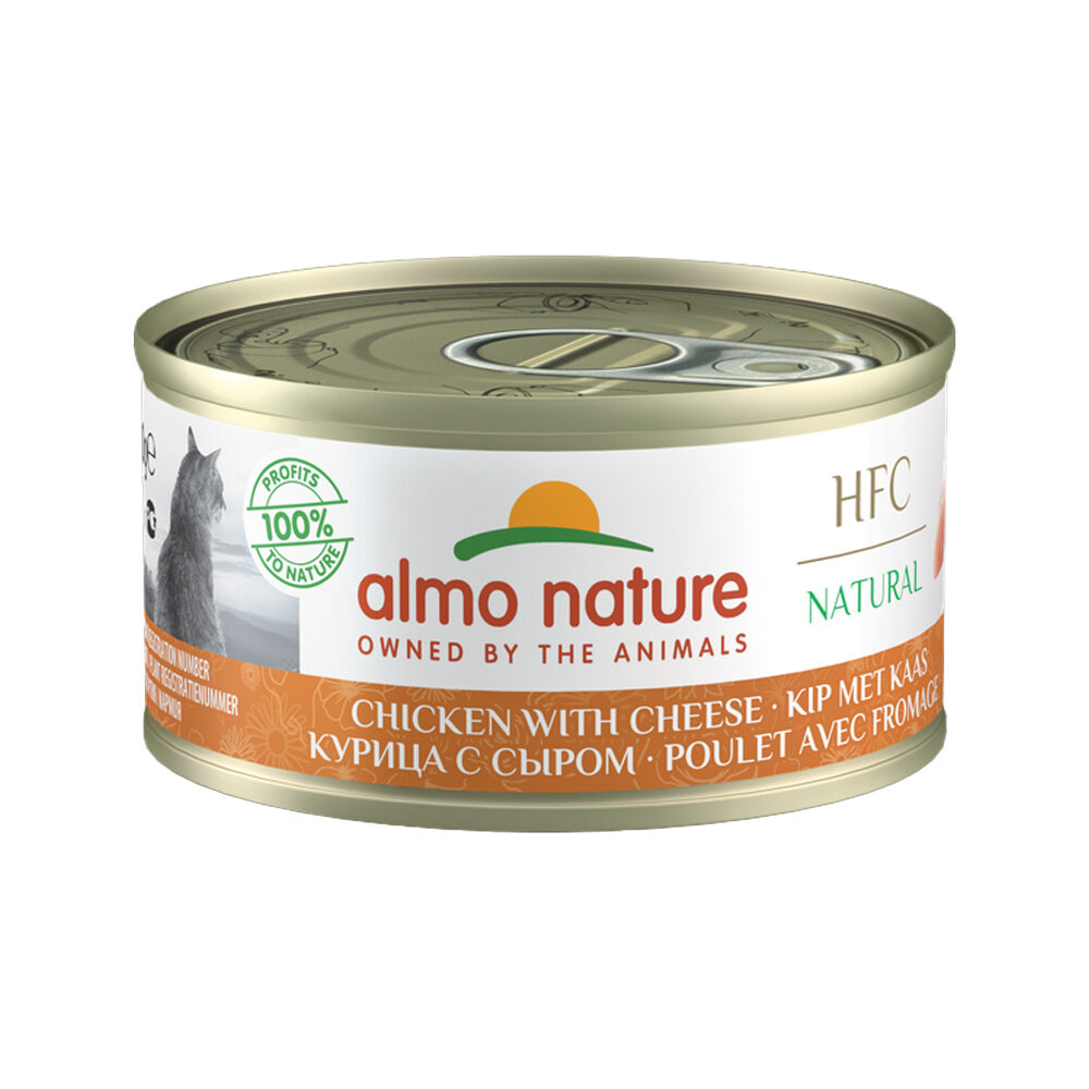 Almo Nature HFC 70 Natural Kattenvoer - Blik - Kip en Kaas
