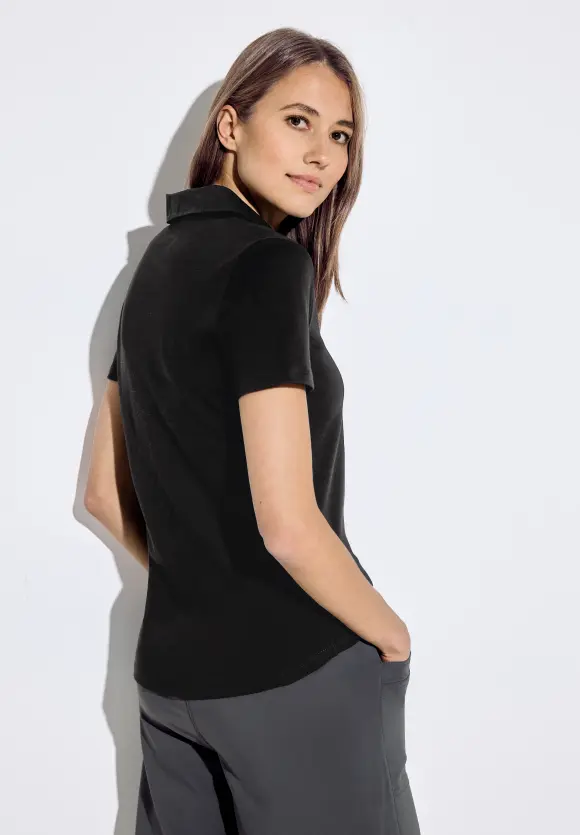 Poloshirt in Unifarbe - Black