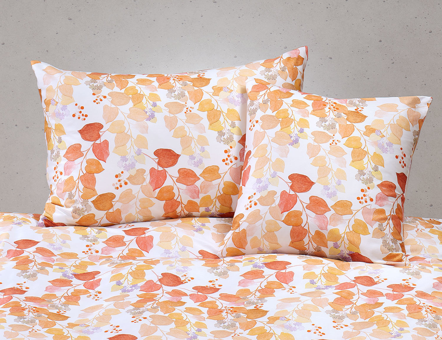 Bettwäsche mit herbstlichem Blätterprint