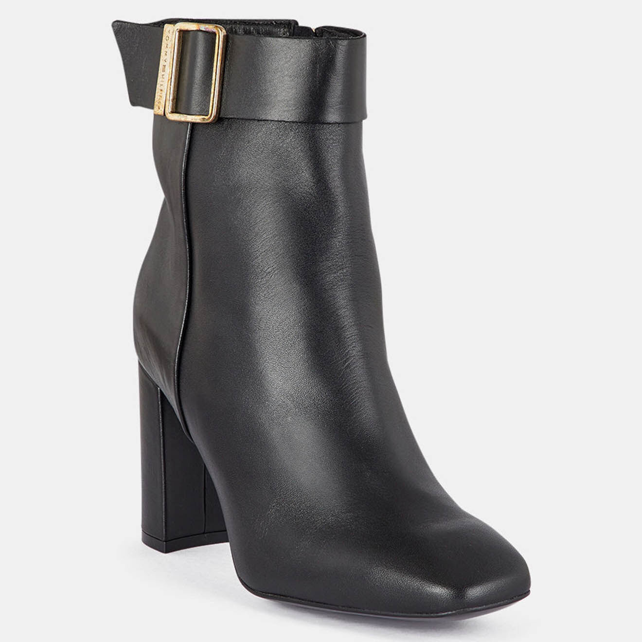 Tommy Hilfiger Bottines en Cuir à talon Basic Square noires - Talon 9 cm