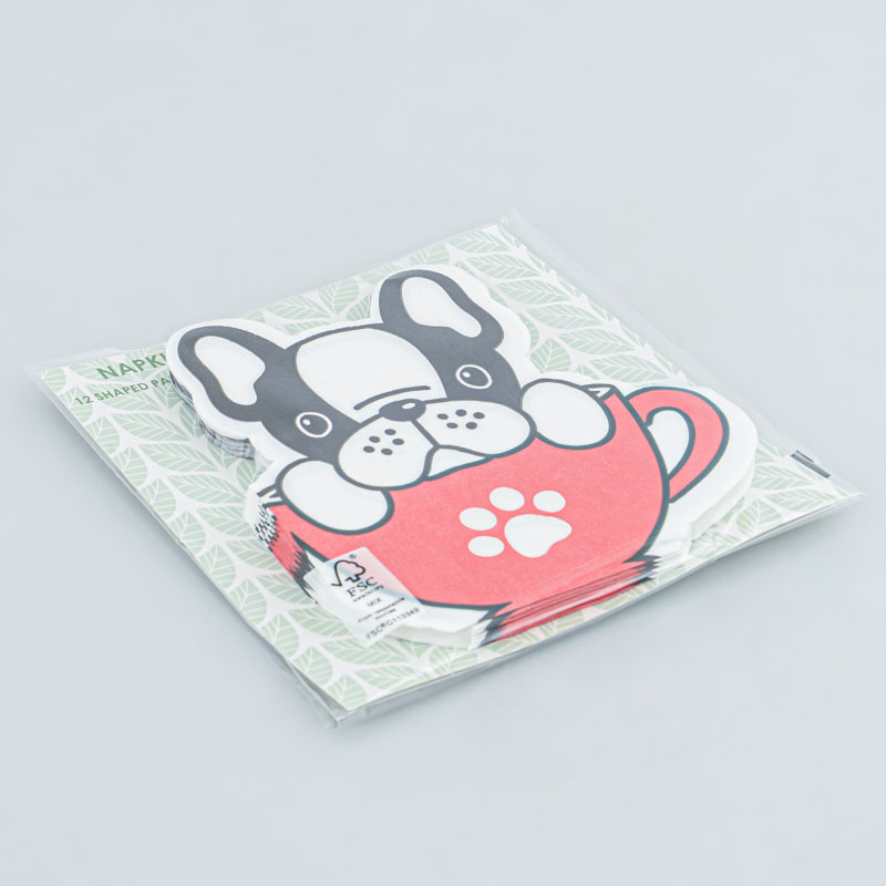 Lot de 12 serviettes 'Bulldog'