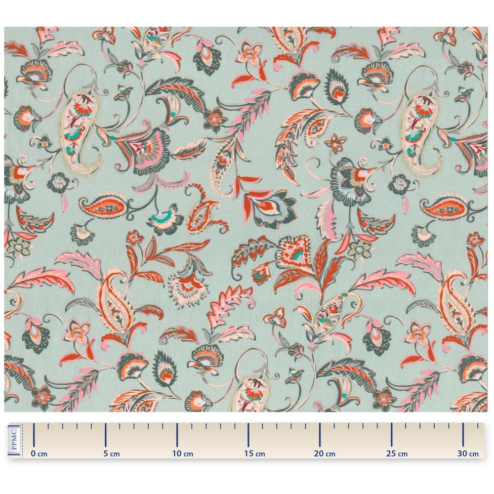 Coupon Tissu 50 Cm Vert Bohème