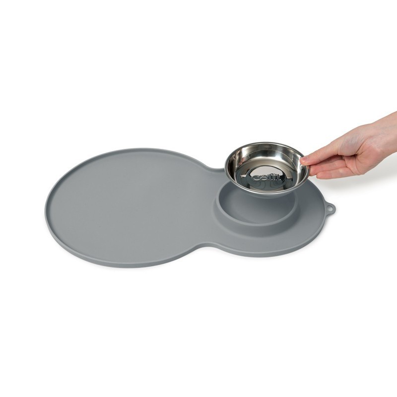 Jogo americano duplo de silicone cinza