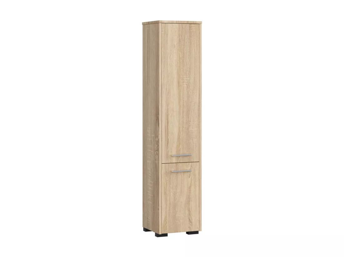 Colonne salle de bains AKORD FIN Chêne Sonoma 30 cm 2 portes façade Chêne Sonoma 5 étagères 30x30x140 cm
