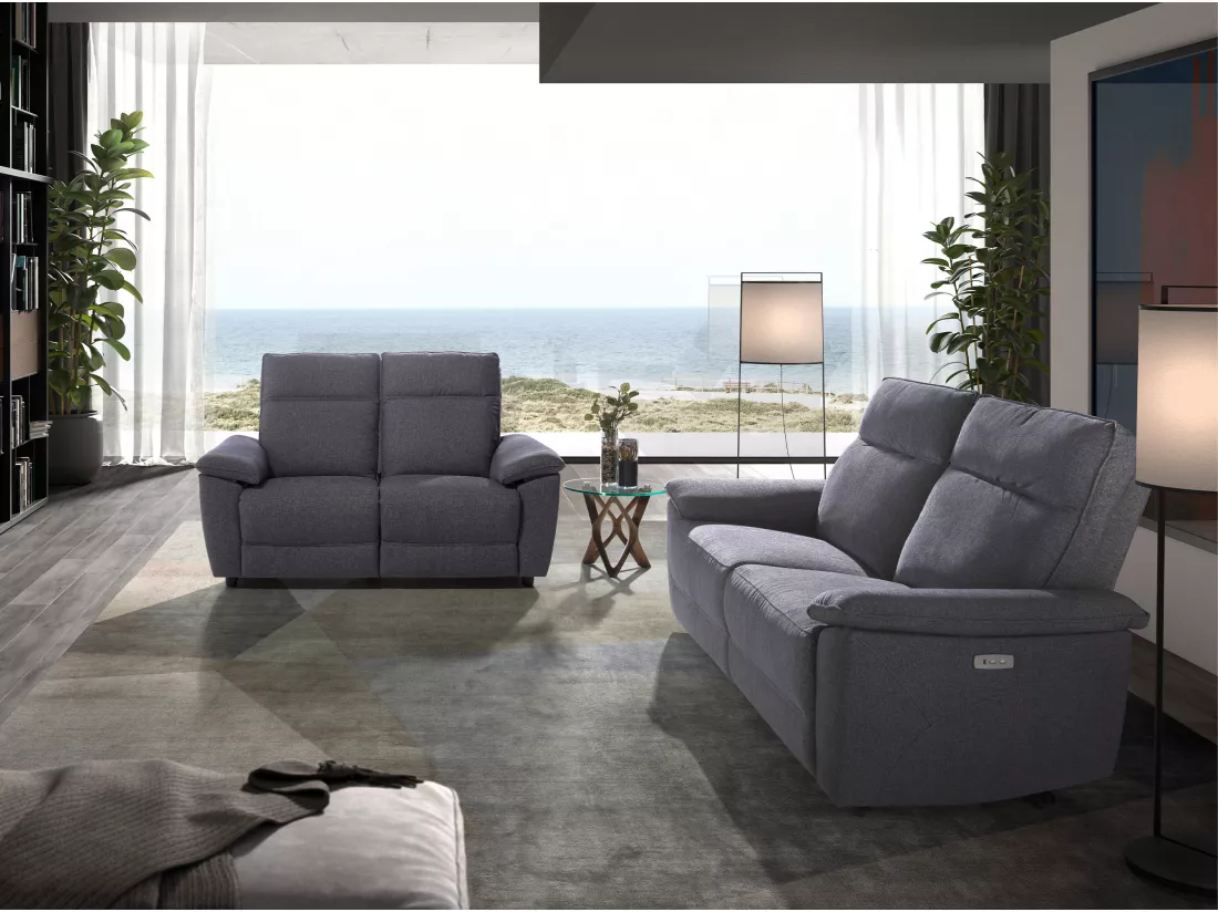 Canapé 3 places en tissu gris 6192 ANGEL CERDA