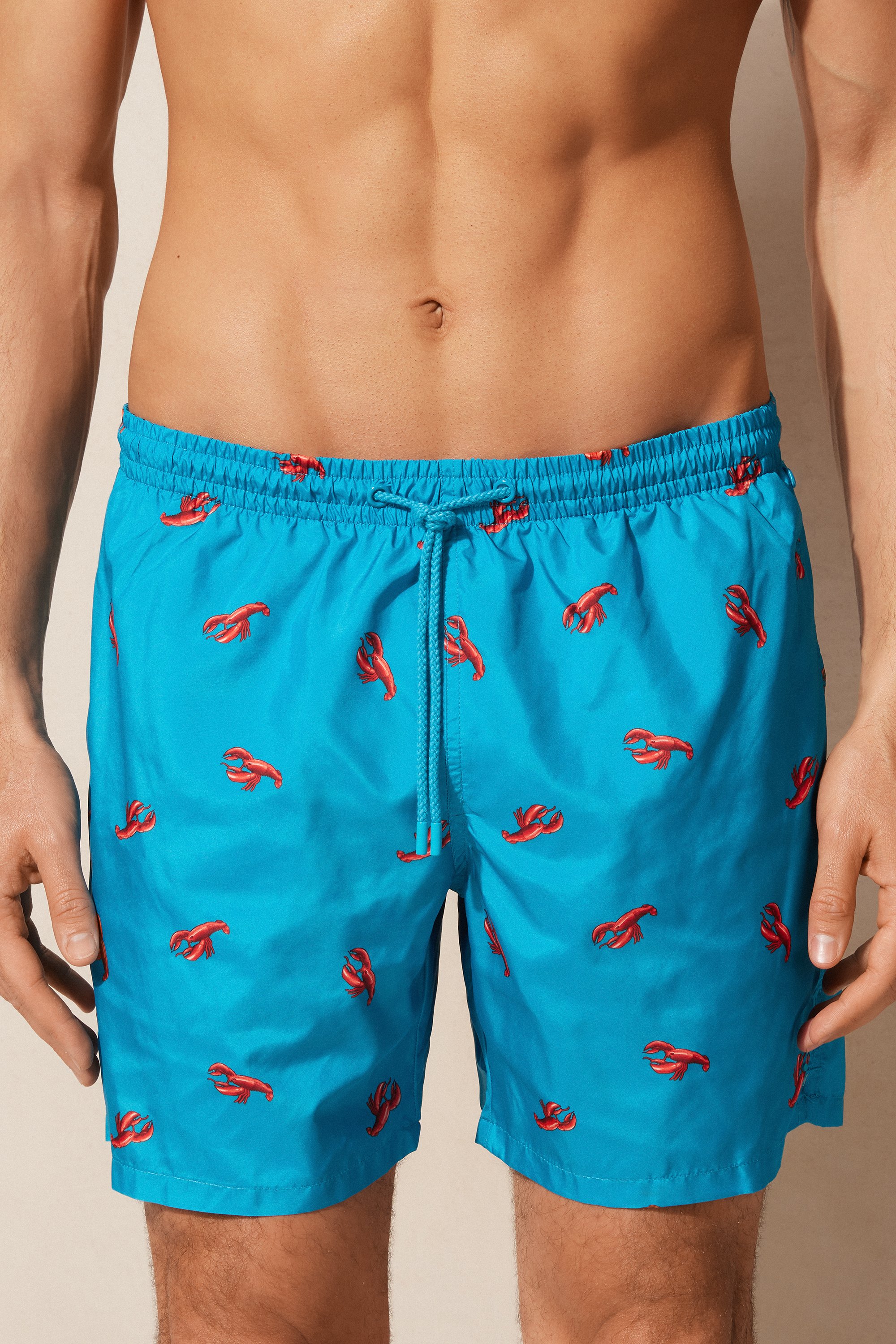 Maiô boxer com estampa de lagosta