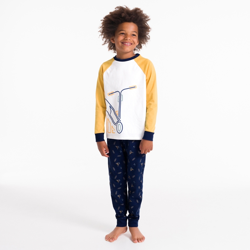 Pyjama 2 pièces en jersey jaune garçon